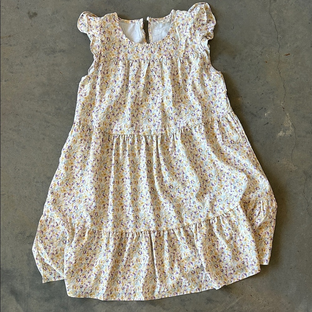 Hayden Girls Floral Dress in Cream and Lavender